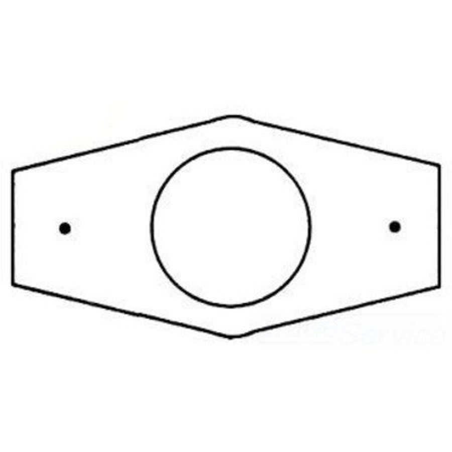 Single Handle Valve 5 in W Repair Plate #1, Polished Chrome