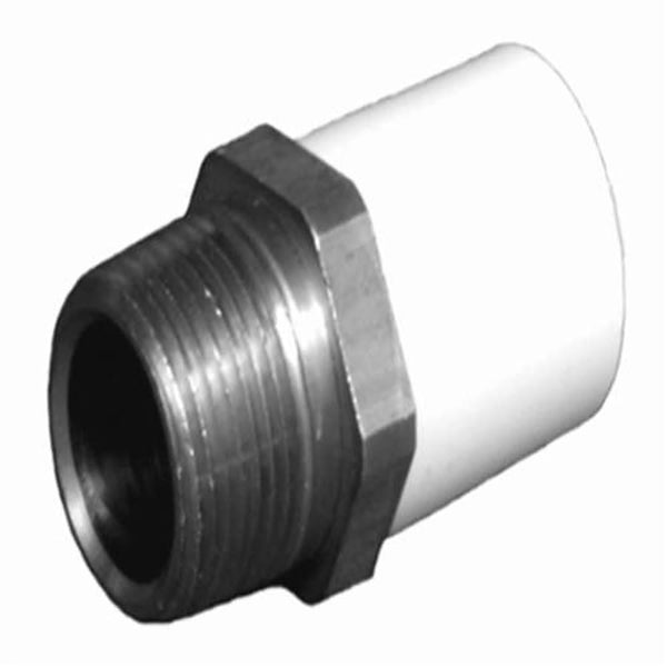 FlowGuard Gold® Male Adapter, 1-1/4 in, Socket x Brass Reinforced MNPT, SDR 11, CPVC