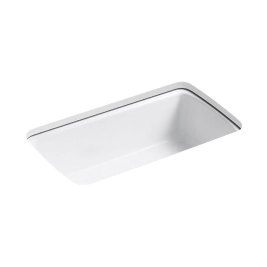 Cape Dory® Single Bowl Kitchen Sink, Under Mount, 33 x 22 in, 9-5/8 in Bowl Depth, 5-Hole, Cast Iron, White