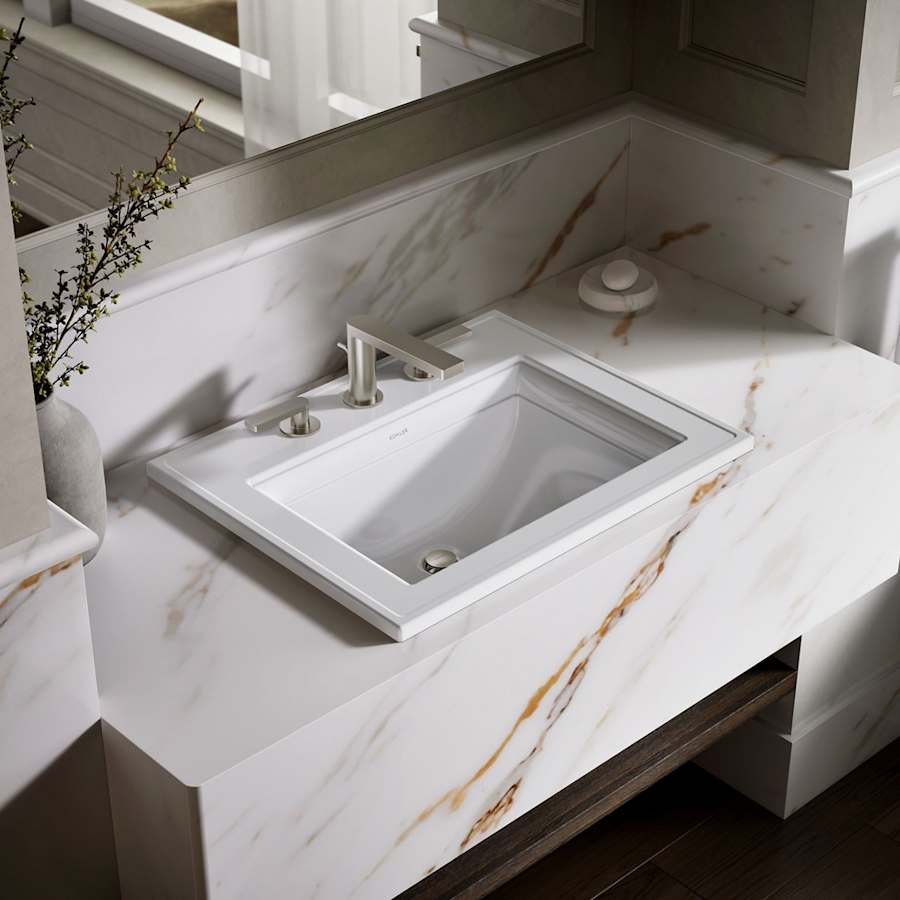 Memoirs Stately 17" Drop In Bathroom Sink with 3 Holes Drilled and Overflow