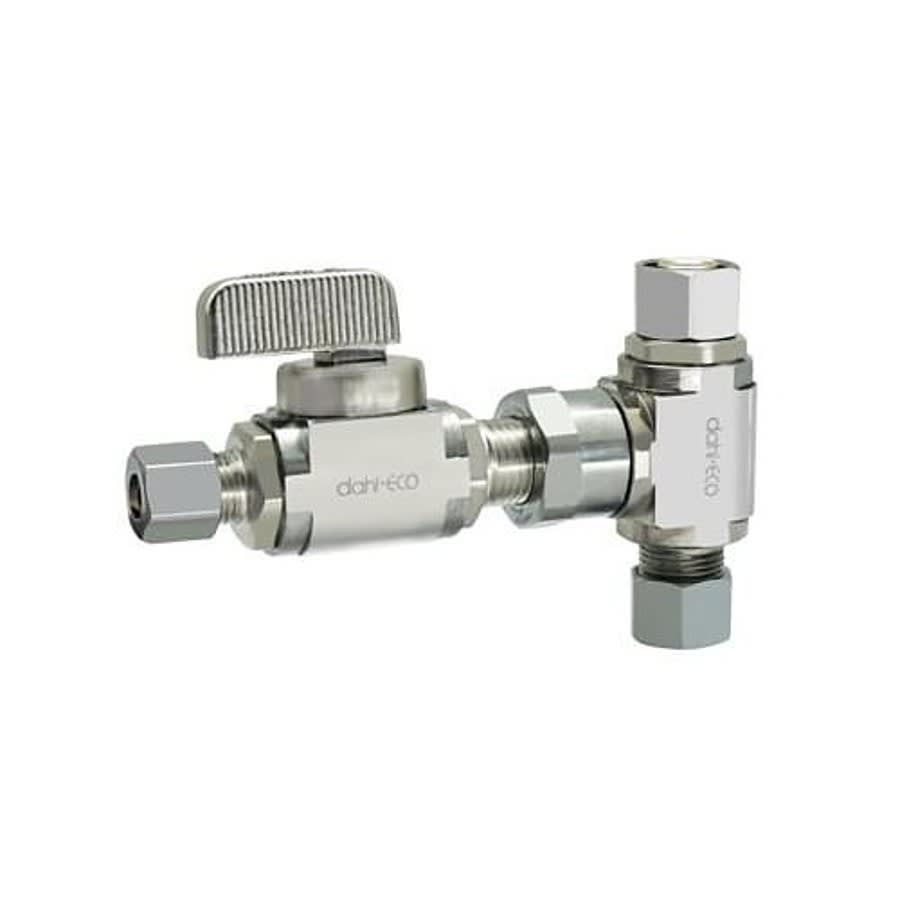 Quarter Turn Tee Stop, 3/8 x 1/4 in, Comp, Polished Chrome