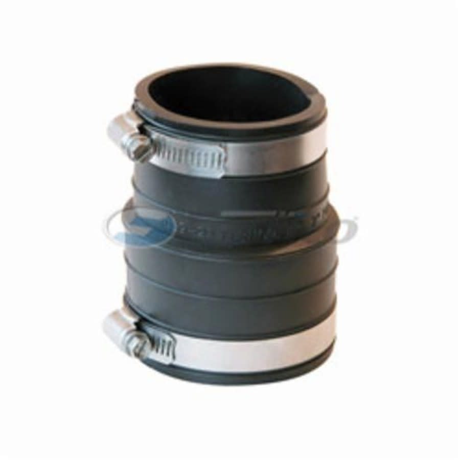 Transition Coupling, 2 in, Plastic Socket x Plastic/Cast Iron, Flexible PVC