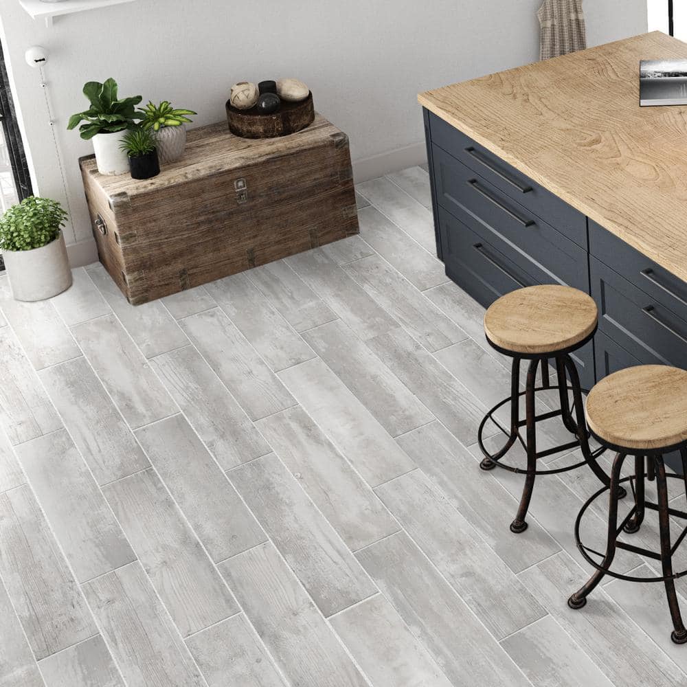 Alaskan Powder Light Gray 8 in. x 36 in. Matte Porcelain Floor and Wall Tile (13.6 sq. ft./Case)