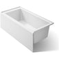 Underscore 60" Soaking Bathtub for Three Wall Alcove Installation with Right Drain and 68 Gallon Water Capacity