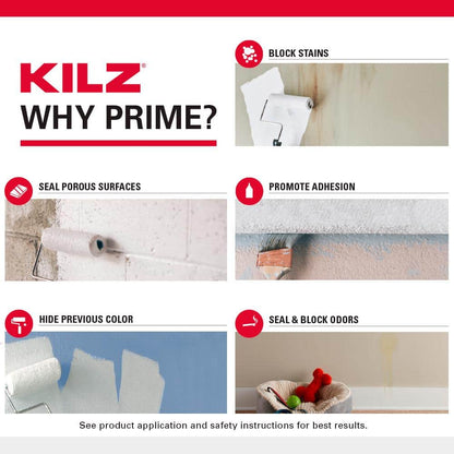 KILZ Original 5 Gal. White Oil-Based Interior Sealer, Primer, and Stain Blocker