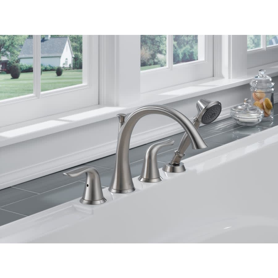 Lahara Deck Mounted Roman Tub Filler Trim with Hand Shower