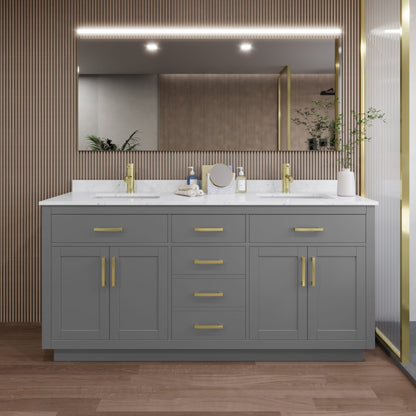 Beckett Double Bathroom Vanity with Toe Kick - 72W x 35H x 22D