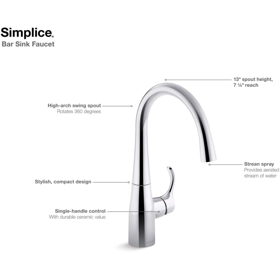 Simplice 1.5 GPM Single Hole Bar Faucet