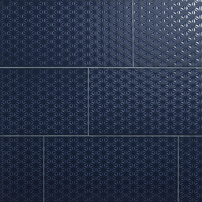 Luminique Navy Rectangle, Weave 12X24 Glossy