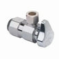 Quarter Turn Angle Stop, 5/8 x 3/8 in, Push x Comp, Chrome