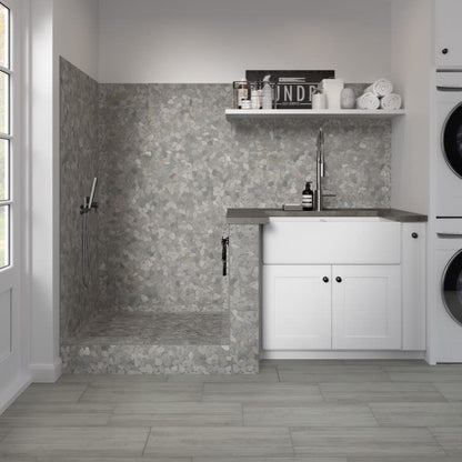 FLAT VENETIAN PEB SILVER 12X12