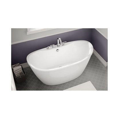 Delsia Freestanding Tub, 60 x 32 x 26-5/8 in, Center Rear Drain, White