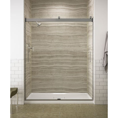 Levity 74" High x 59-5/8" Wide Bypass Semi Frameless Shower Door with Clear Glass