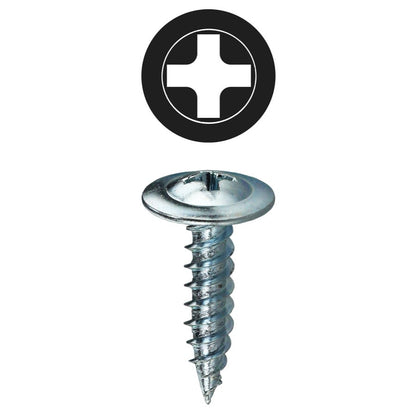 Sheet Metal Screw, #8, 1-1/4 in L, Phillips Drive, Zinc Plated