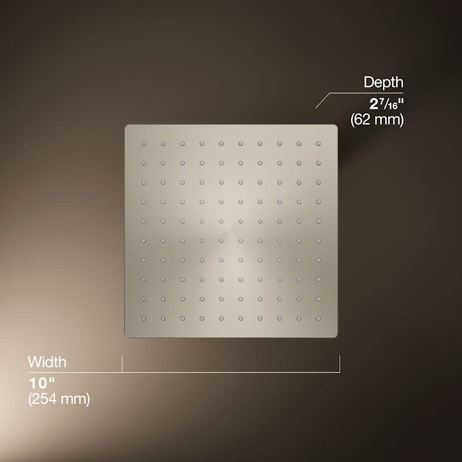 Honesty Square 10" Single Function 1.75 GPM Rainhead with MasterClean Sprayface