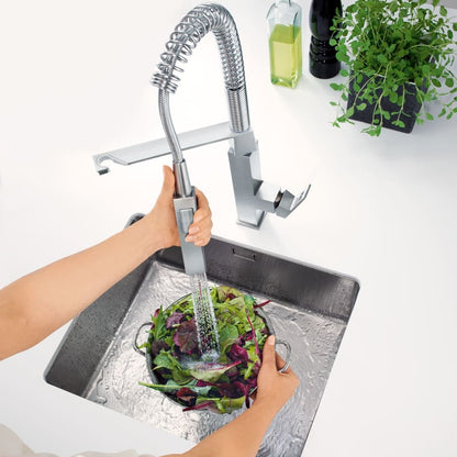 Eurocube Pre-Rinse Kitchen Faucet with 2-Function Toggle Sprayer