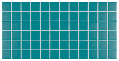 Unglazed Mosaics Peacock Blue Penny Rounds 1X1 Matte