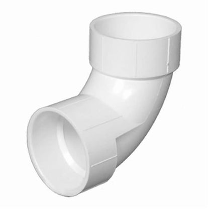 90 deg Elbow, 1-1/2 in, Hub, DWV, PVC