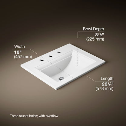 Memoirs Stately 17" Drop In Bathroom Sink with 3 Holes Drilled and Overflow