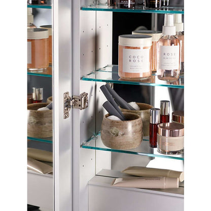 Verdera 40" x 30" Lighted Three Door Medicine Cabinet with Nine Shelves, Built-in Outlets, and Flip Out Magnifying Mirror - CA Title 24 Compliant