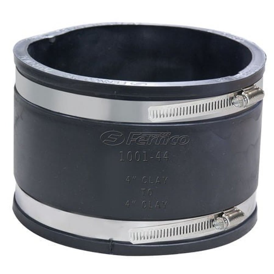 Transition Coupling, 4 in, West Coast Clay x West Coast Clay, Flexible PVC