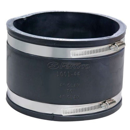 Transition Coupling, 4 in, West Coast Clay x West Coast Clay, Flexible PVC
