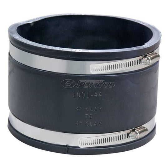 Transition Coupling, 4 in, West Coast Clay x West Coast Clay, Flexible PVC