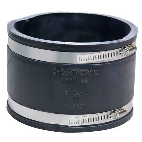 Transition Coupling, 4 in, West Coast Clay x West Coast Clay, Flexible PVC