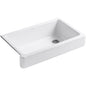 Whitehaven 35-1/2" Self-Trimming Farmhouse Single Basin Enameled Cast Iron Kitchen Sink