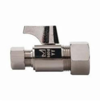 Quarter Turn Straight Stop, 5/8 x 3/8 in, Comp, Chrome