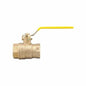 2-Piece Ball Valve, 1 in, FNPT, Full Port, Brass Ball, Brass