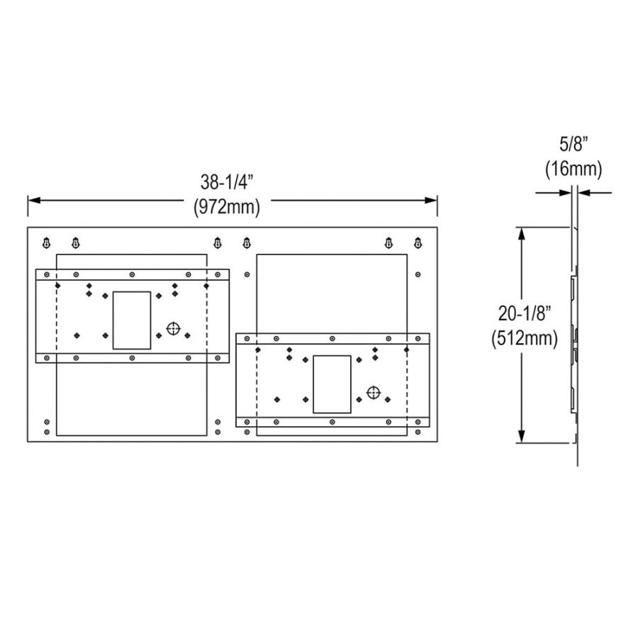 Surface Mounting Plate for Bi-level On-Wall Non-refrigerated Fountains