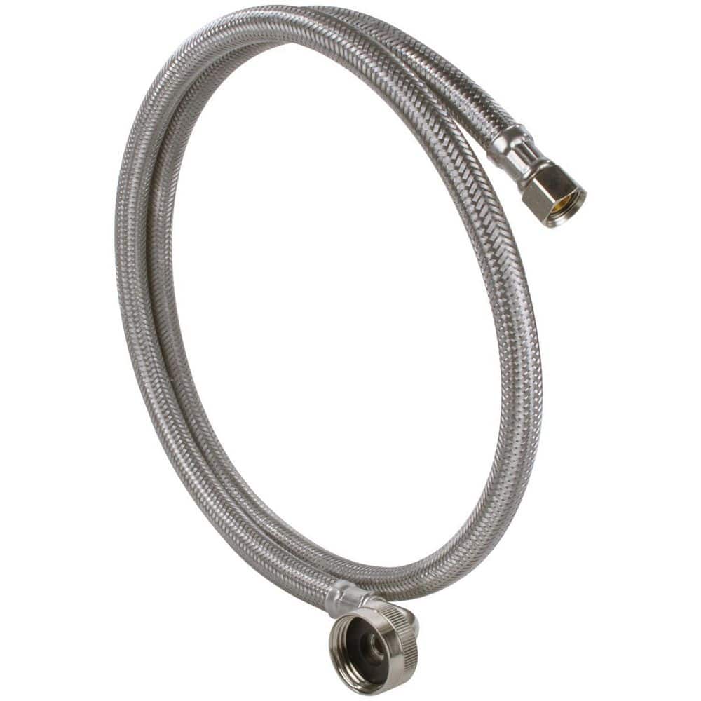 6 ft. Braided Stainless Steel Dishwasher Connector with Elbow