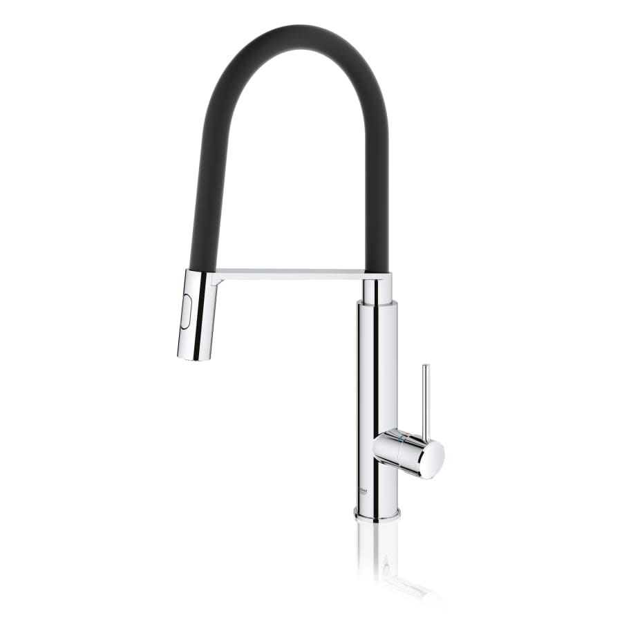 Pre-Rinse Spray Kitchen Faucet with Locking Push Button Control