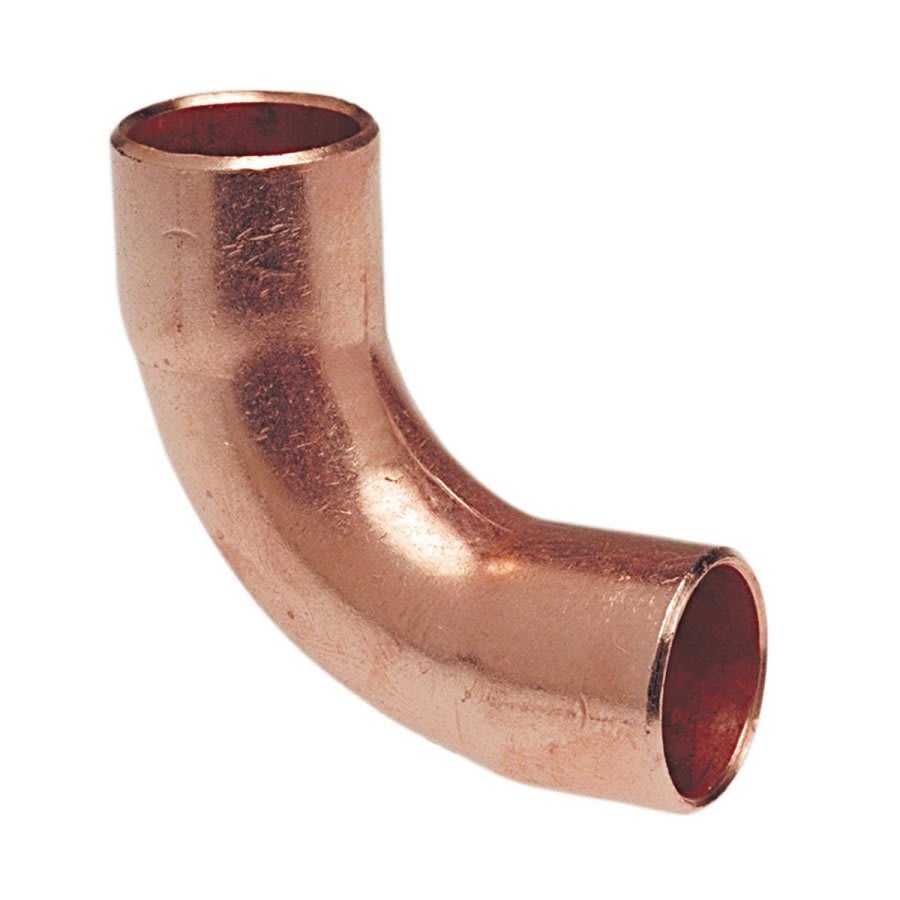 Long Turn 90 deg Elbow, 5/8 in, C, Cleaned & Bagged Copper