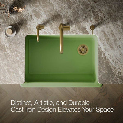 Whitehaven 32-1/2" Self-Trimming Farmhouse Single Basin Enameled Cast Iron Kitchen Sink