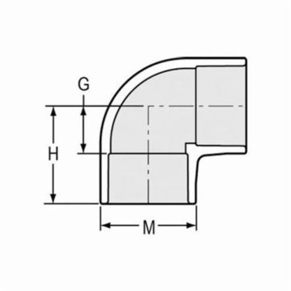 90 deg Elbow, 2 in, Socket, SCH 40/STD, PVC