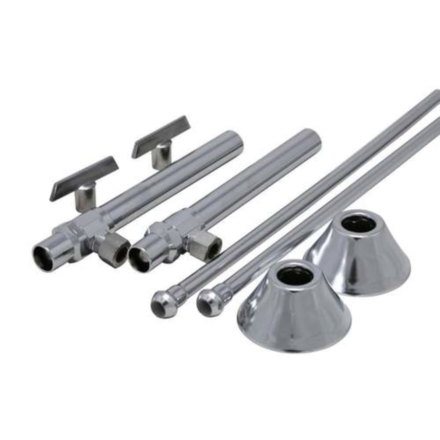 1/2" x 3/8" Straight Supply Stop Kit with Risers and Flanges - Pack of 2