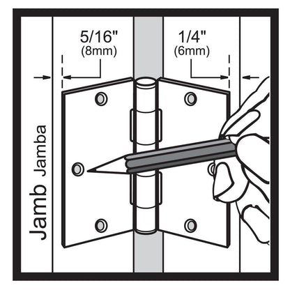 3-1/2 in. x 5/8 in. Radius Matte Black Door Hinge Value Pack (24-Pack)