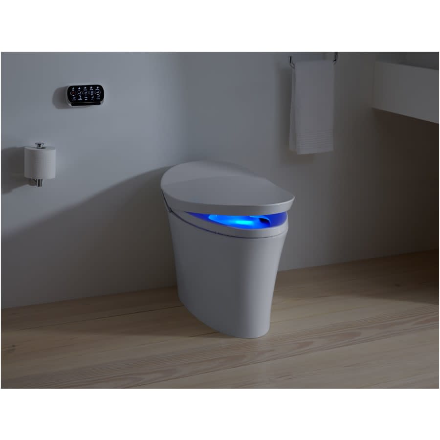 Veil Dual Flush One Piece Elongated Chair Height Intelligent Toilet - Seat Included with Quiet Close Lid