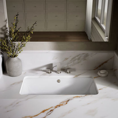 Iron Plains 30" Cast Iron Drop-In or Undermount Bathroom Sink with Overflow