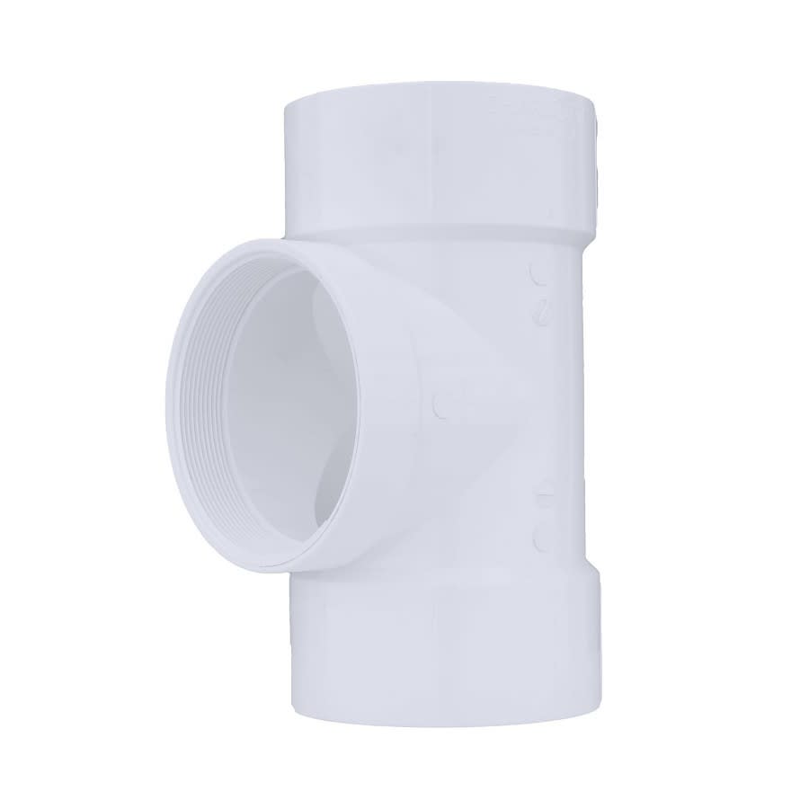 Flush Cleanout Tee, 6 in, Hub x FNPT, DWV, PVC