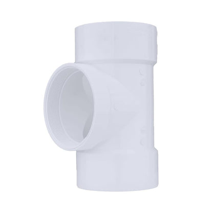 Flush Cleanout Tee, 6 in, Hub x FNPT, DWV, PVC