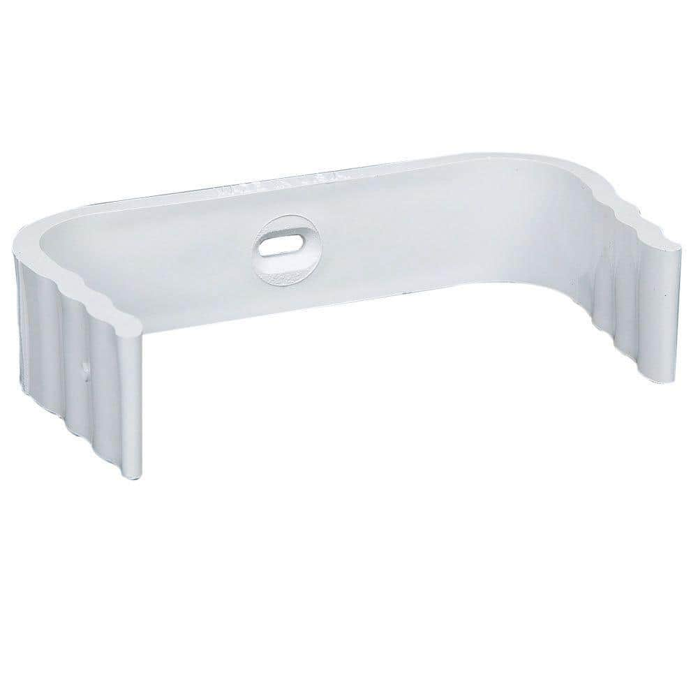 2 in. x 3 in. White Vinyl Downspout Clip