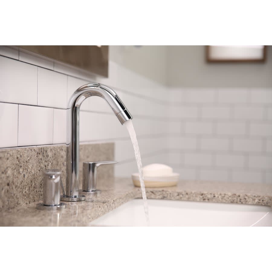 Logis 1.2 GPM Widespread Bathroom Faucet with EcoRight and ComfortZone Technologies - Drain Assembly Included