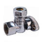 Quarter Turn Angle Stop, 1/2 x 1/2 or 7/16 in, FNPT x Comp or Slip Joint, Chrome