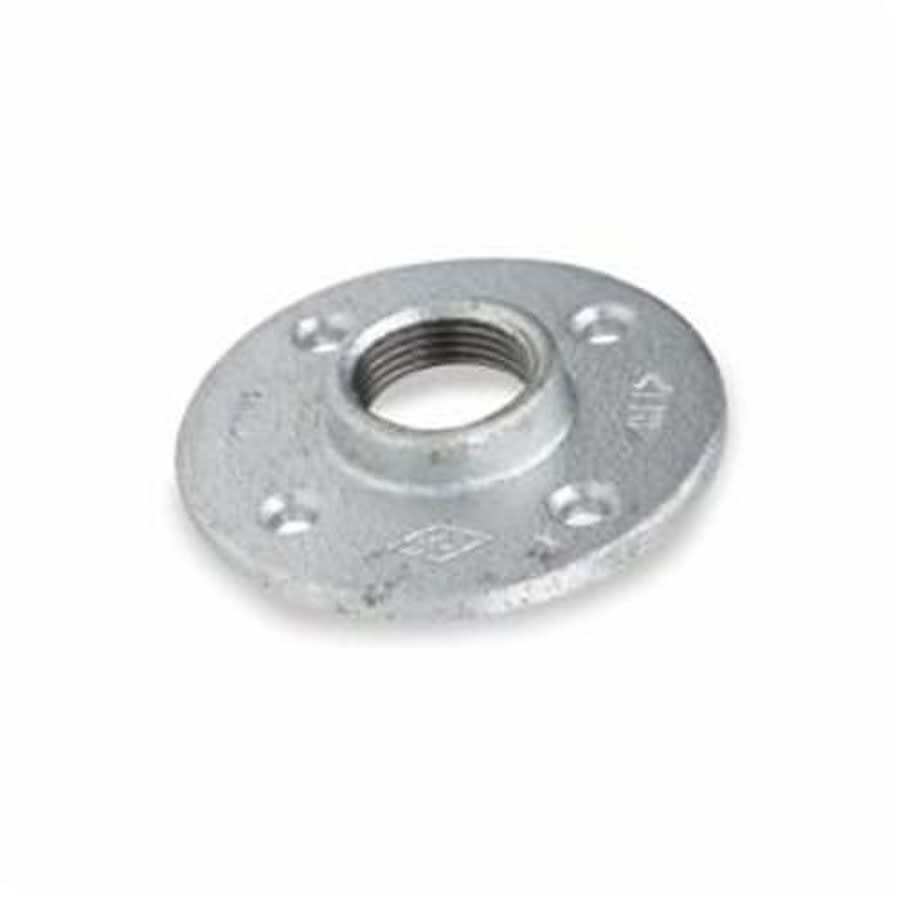Floor Flange, 2 in, FNPT, 5-1/2 in OD, 4 Bolt Holes, 125 lb, Malleable Steel