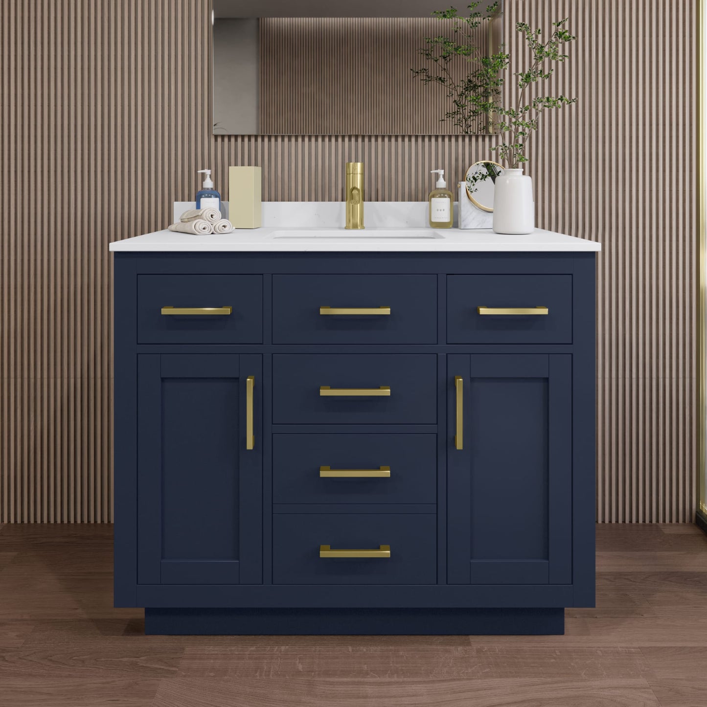 Beckett Single Bathroom Vanity with Toe Kick - 42W x 35H x 22D