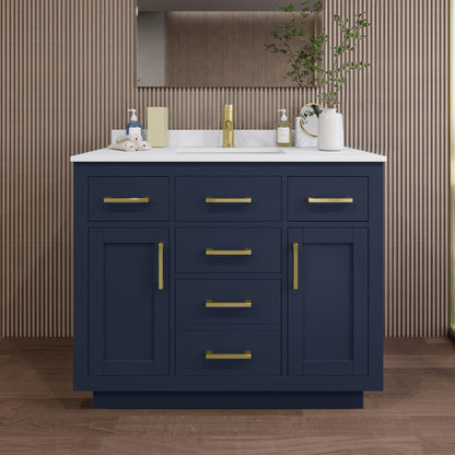 Beckett Single Bathroom Vanity with Toe Kick - 42W x 35H x 22D
