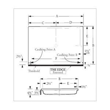 Shower Tray/Base, Fiberglass, White